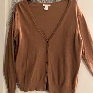 H&M basics cardigan muted rusty brown color not camel.